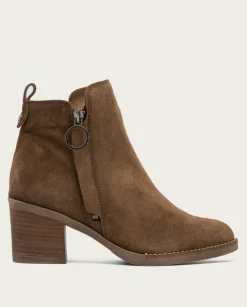 Botines De Tacón Moka Con Cremallera Nery