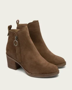 Botines De Tacón Moka Con Cremallera Nery