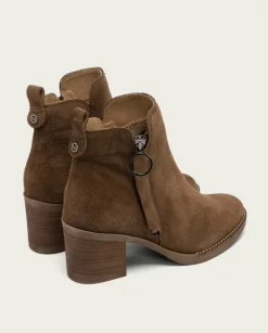 Botines De Tacón Moka Con Cremallera Nery