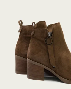 Botines De Tacón Moka Con Cremallera Nery