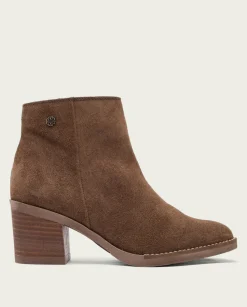 Botines De Tacón Moka Con Cremallera Nala