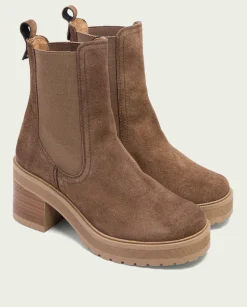 Botines De Tacón Moka Con Elasticos Rea