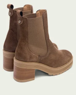 Botines De Tacón Moka Con Elasticos Rea