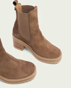 Botines De Tacón Moka Con Elasticos Rea