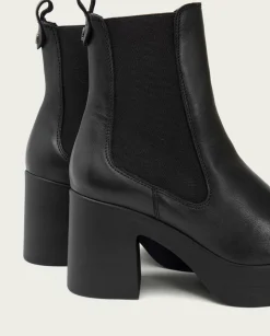 Botines De Tacón Negro Con Elasticos Laura