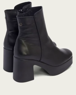 Botines De Tacón Negro Con Cremallera Lia