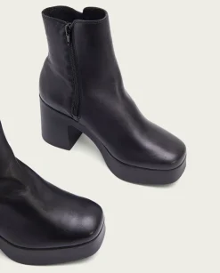 Botines De Tacón Negro Con Cremallera Lia