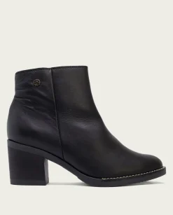 Botines De Tacón Negro Con Cremallera Nahia