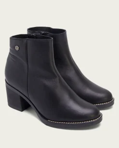 Botines De Tacón Negro Con Cremallera Nahia