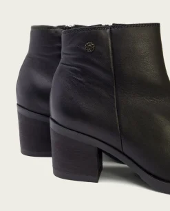 Botines De Tacón Negro Con Cremallera Nahia