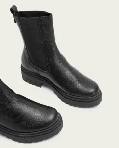 Botines Piel Negros Con Elasticos Shelby