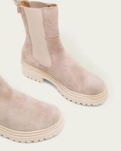 Botines Planos Arena Con Elasticos Sibila