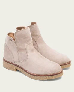 Botines Planos Arena Con Cremallera Valerie