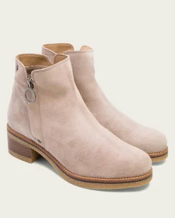 Botines Planos Arena Con Cremallera Poppy