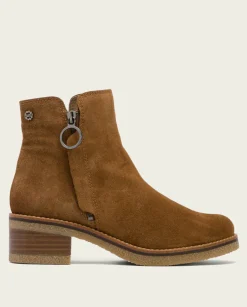 Botines Planos Cuero Con Cremallera Poppy