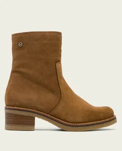 Botines Planos Cuero Con Cremallera Palma