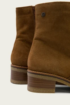 Botines Planos Cuero Con Cremallera Palma
