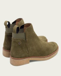 Botines Planos Kaki Con Elasticos Valentina