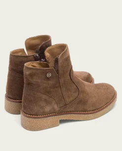 Botines Planos Moka Con Cremallera Valerie