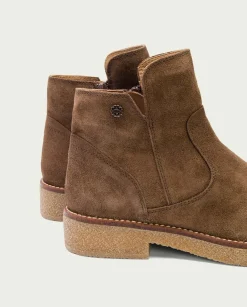 Botines Planos Moka Con Cremallera Valerie
