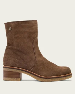 Botines Planos Moka Con Cremallera Palma