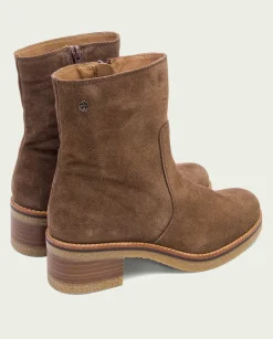 Botines Planos Moka Con Cremallera Palma