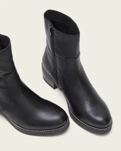 Botines Planos Negros Con Cremallera Pax