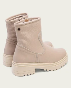 Botines Planos Taupe Con Cremallera Shani