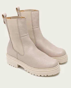 Botines Planos Taupe Con Elasticos Shelby