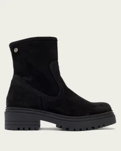 Botines Serraje Negros Con Cremallera Sharon