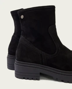 Botines Serraje Negros Con Cremallera Sharon