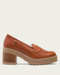 Mocasines De Tacón Cuero Rahel