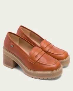 Mocasines De Tacón Cuero Rahel