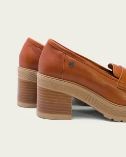 Mocasines De Tacón Cuero Rahel