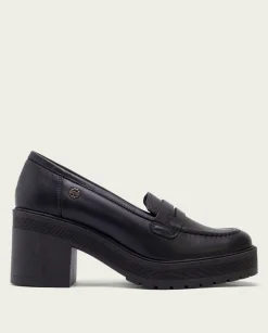 Mocasines De Tacón Negros Rahel