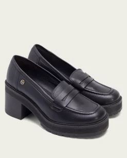 Mocasines De Tacón Negros Rahel