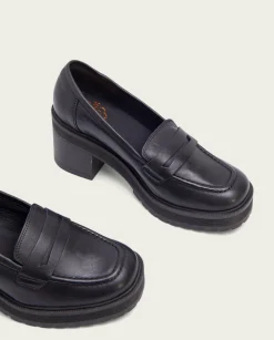 Mocasines De Tacón Negros Rahel