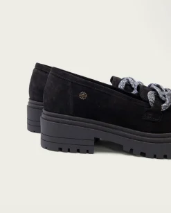 Mocasines Planos Negros Con Adorno Saiko