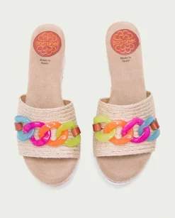 Sandalia Cuña Rafia Colores Lua