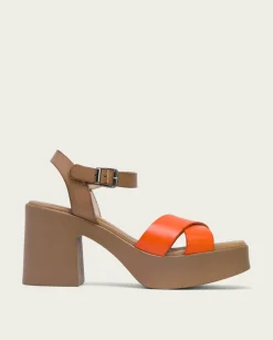 Sandalia Piel Naranja Zoe
