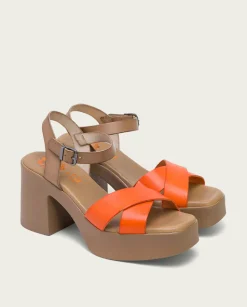 Sandalia Piel Naranja Zoe