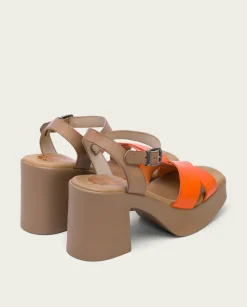 Sandalia Piel Naranja Zoe