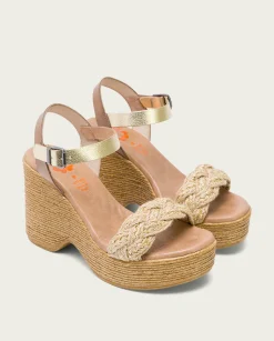 Sandalia Tacón Alto Taupe Platino Raina