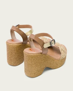 Sandalia Tacón Alto Taupe Platino Raina