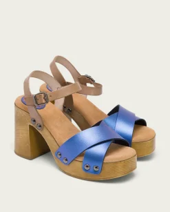 Sandalia Tacón Azul Vega