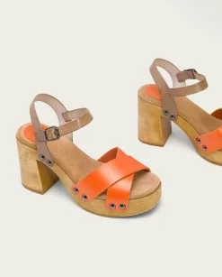 Sandalia Tacón Naranja Vega