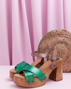 Sandalia Tacón Verde Vega